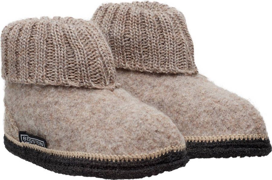 Bergstein Cozy Sloffen Pantoffels voor en kinderen 100% Zuiver sc wol Beige - Foto 11