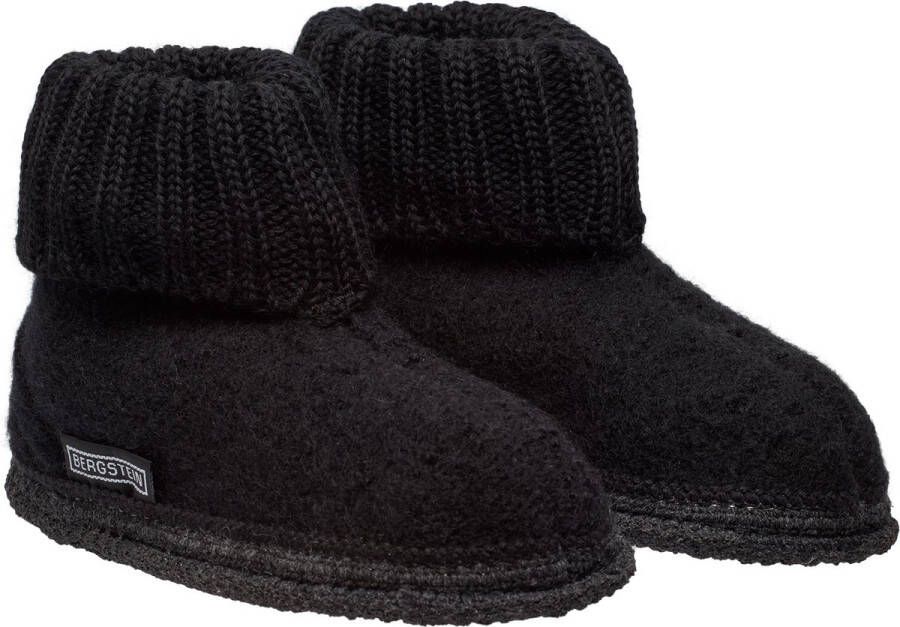 Bergstein Cozy Sloffen Pantoffels voor en kinderen 100% Zuiver sc wol Black - Foto 16