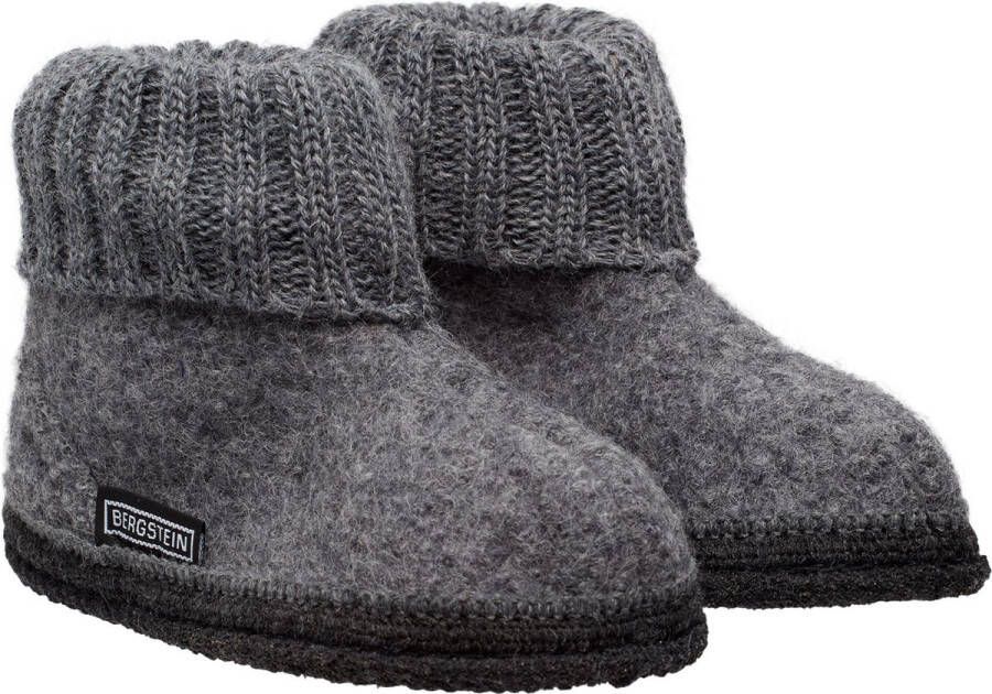 Bergstein Cozy Sloffen Pantoffels voor en kinderen 100% Zuiver sc wol Black - Foto 15