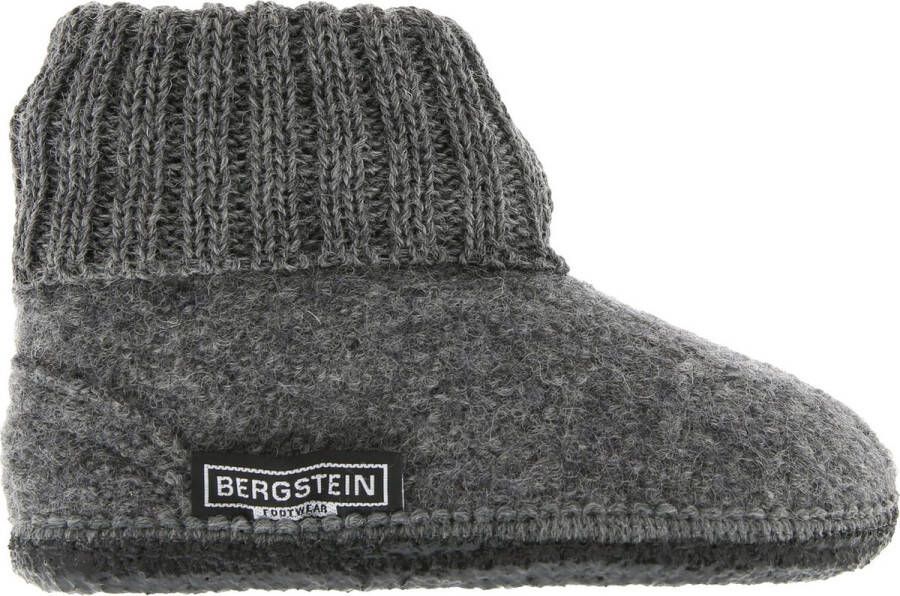 Bergstein Cozy Sloffen Pantoffels voor en kinderen 100% Zuiver sc wol Black