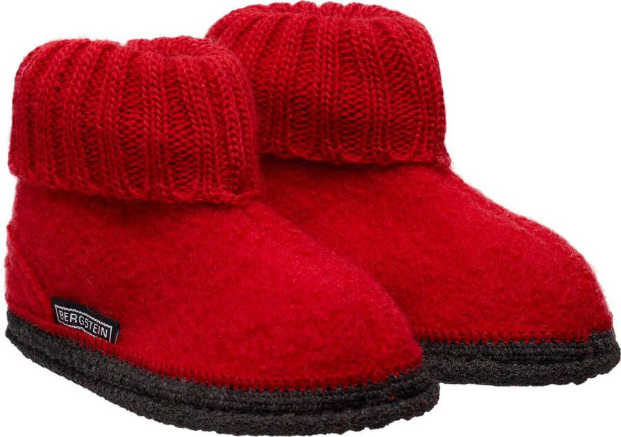 Bergstein Cozy Sloffen Pantoffels voor en kinderen 100% Zuiver sc wol Red - Foto 8