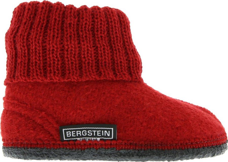 Bergstein Cozy Sloffen Pantoffels voor en kinderen 100% Zuiver sc wol Red