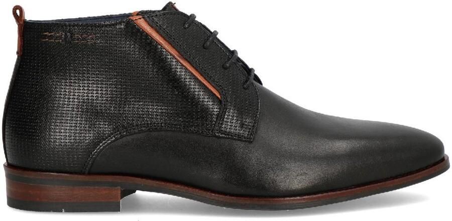 Berkelmans Estoril Black Leder Zwarte leren boot veterschoen Nette Herenschoenen Echt leer - Foto 1