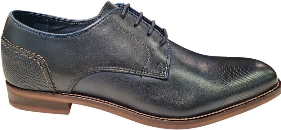 Berkelmans Hatch Donker Blauwe Geklede Heren Veterschoenen Blauw