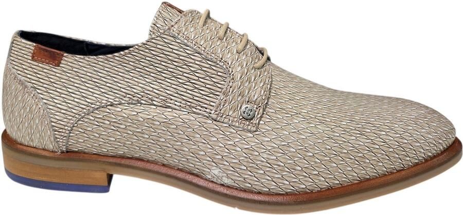 Berkelmans Oran Light Brown Print 203E Nette Veterschoenen Beige Print Leer Heren Beige