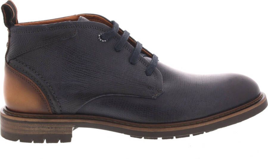 Berkelmans Heren Veterschoenen Oporto Navy Print Donkerblauw