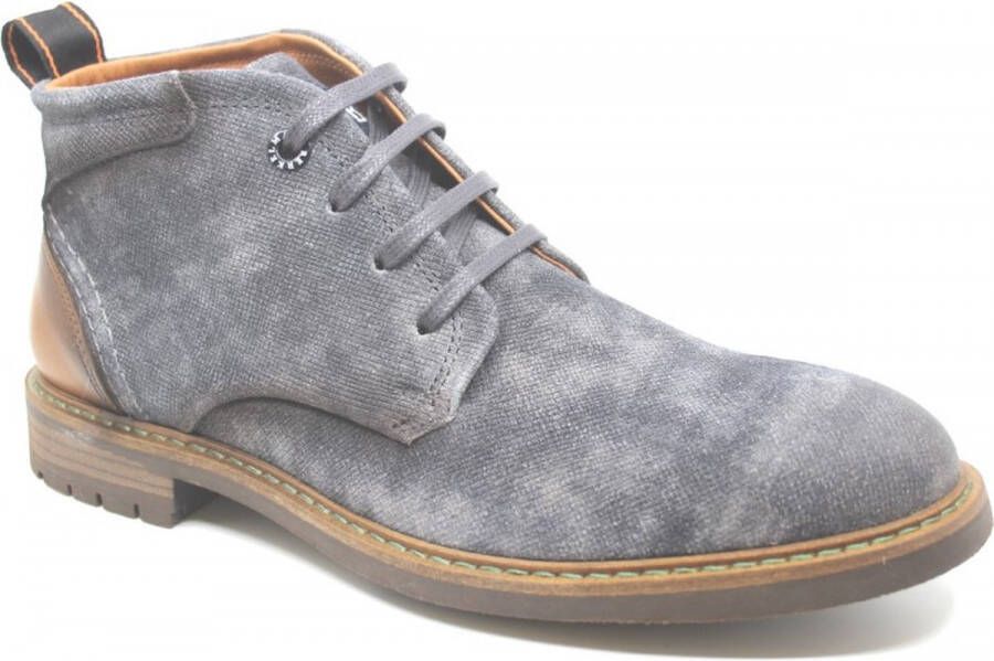 Berkelmans Oporto Light Grey Denim 2220340196 Jeansgrijze veterboots wijdte G