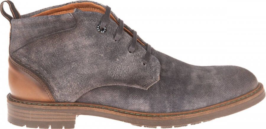 Berkelmans Oporto Light Grey Denim 2220340196 Jeansgrijze veterboots wijdte G