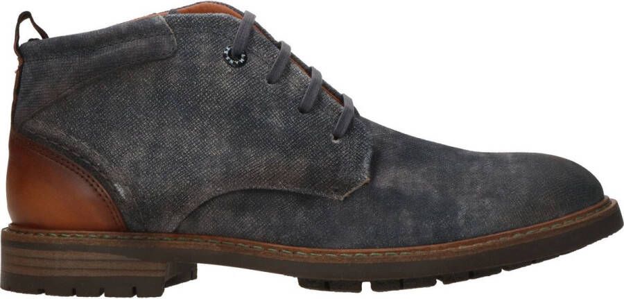 Berkelmans Oporto Light Grey Denim 2220340196 Jeansgrijze veterboots wijdte G