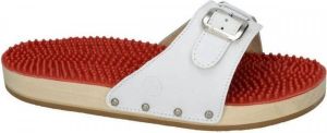Berkemann 00107-100 noppen sandale pantoffel slippers wit