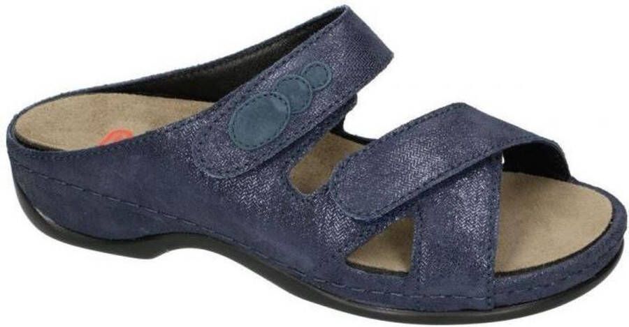 Berkemann -Dames blauw donker slipper muiltje