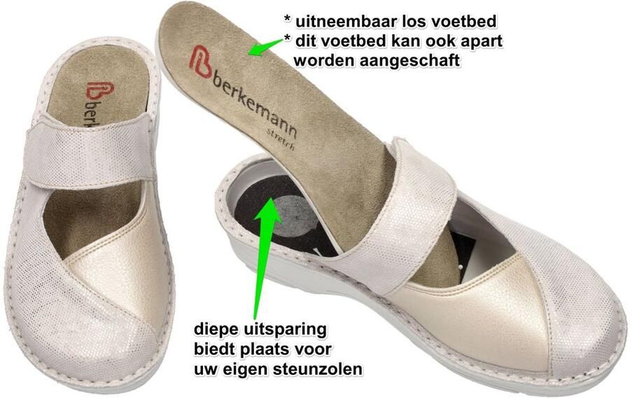 Berkemann -Dames zilver pantoffels