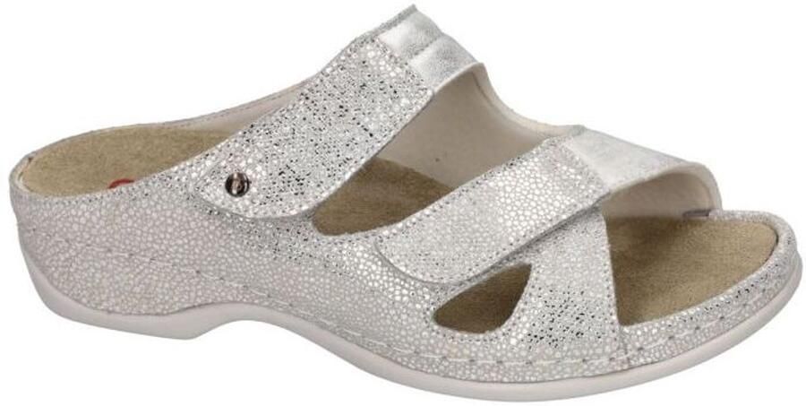 Berkemann -Dames zilver slippers & muiltjes