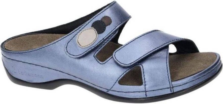 Berkemann -Dames blauw slippers & muiltjes