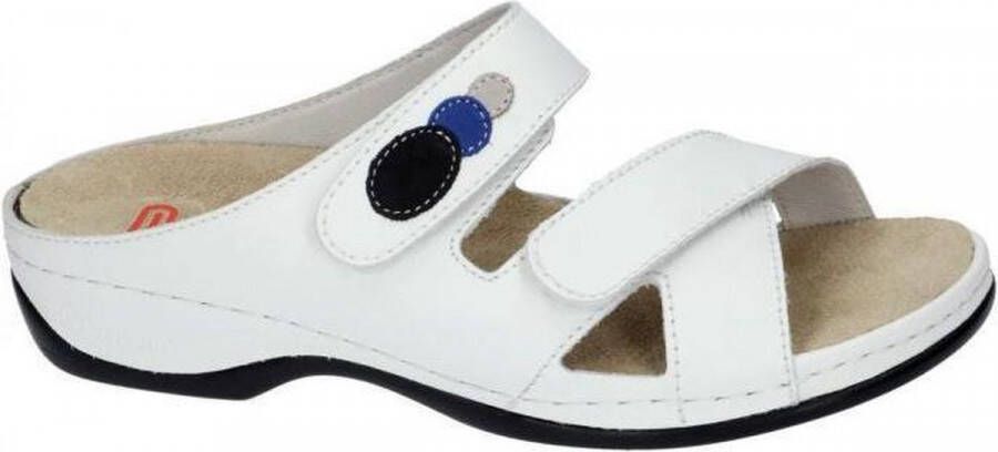 Berkemann -Dames wit slippers & muiltjes
