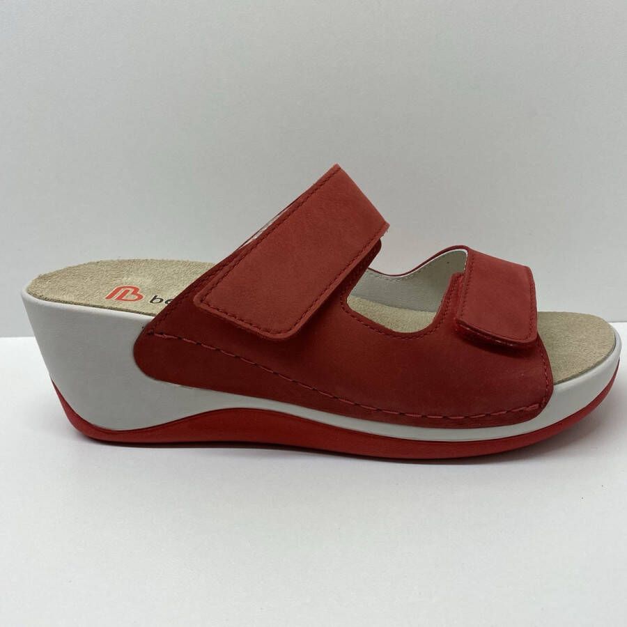 Berkemann Damesmodel Callista 01201-901 Comfort slipper muiltje rood nubuk 2 3 en