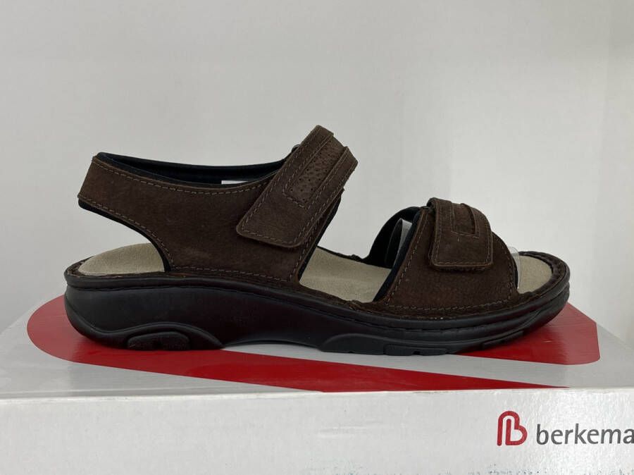 Berkemann Fabian bruin leren Sandalen donkerbruin mokka