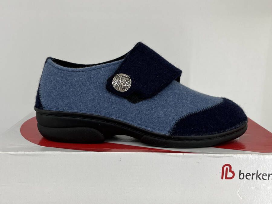 Berkemann gmbH en co kg Berkemann Jarla blauw pantoffel sloffen van vilt donkerblauw