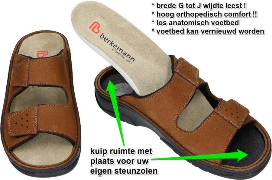 Berkemann -Heren bruin pantoffels & slipper