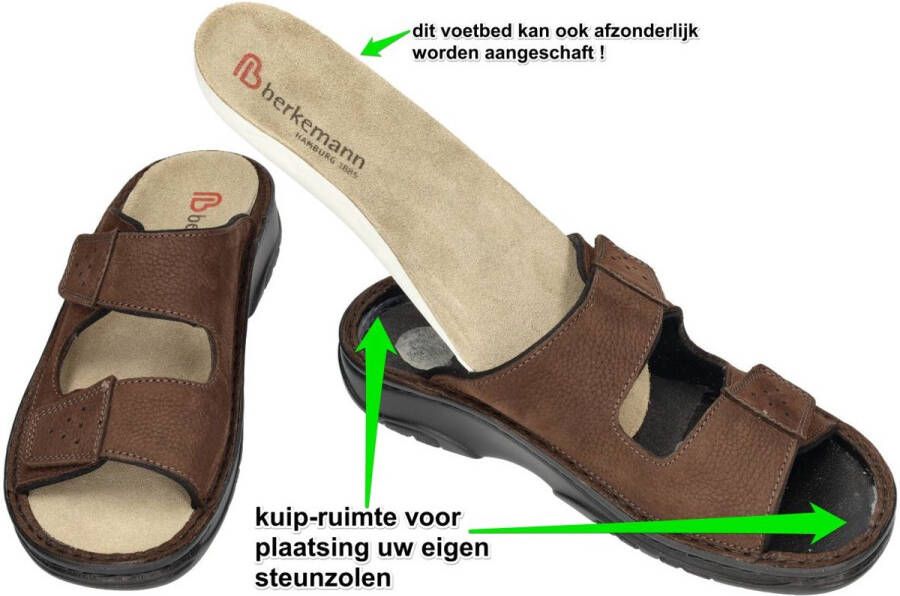 Berkemann -Heren bruin pantoffels & slippers