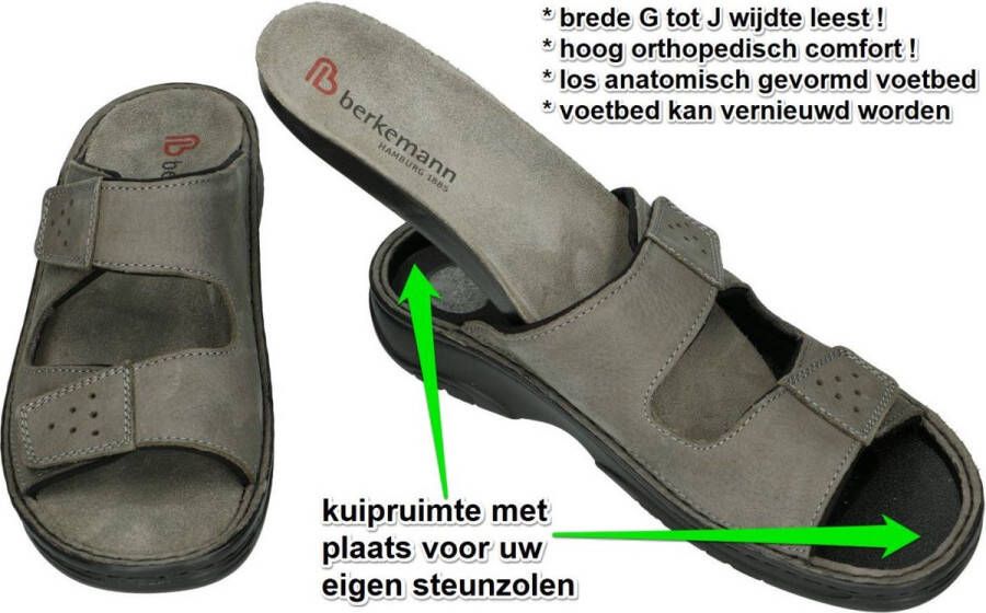 Berkemann -Heren grijs pantoffels & slippers