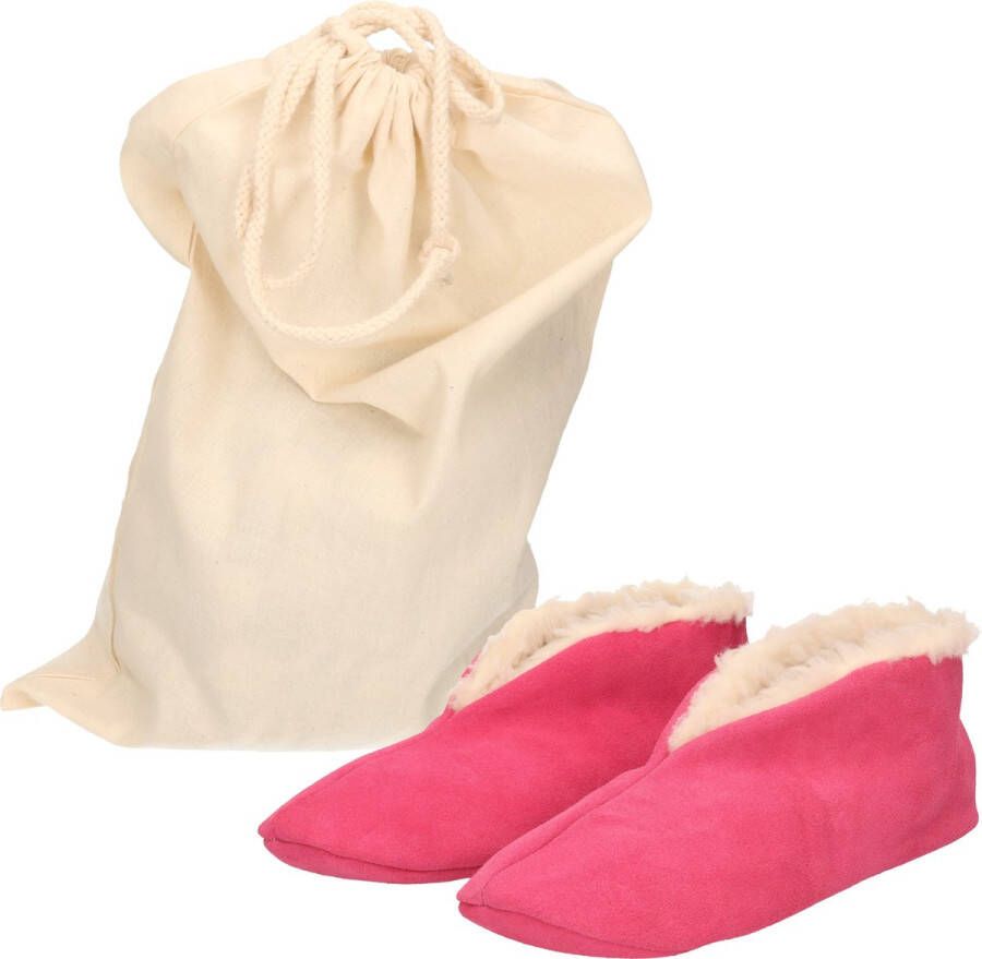 Bernardino Roze Spaanse kinder sloffen pantoffels van echt leer suede met handige opbergzak Voor kinderen