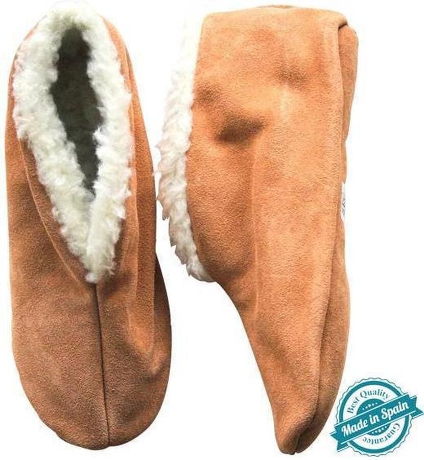 Bernardino Beige echte suede Spaanse sloffen dames - Foto 5