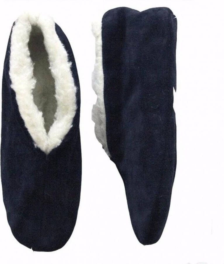 Bernardino Spaanse kinder sloffen donkerblauw Gevoerd Suede wol De enige echte