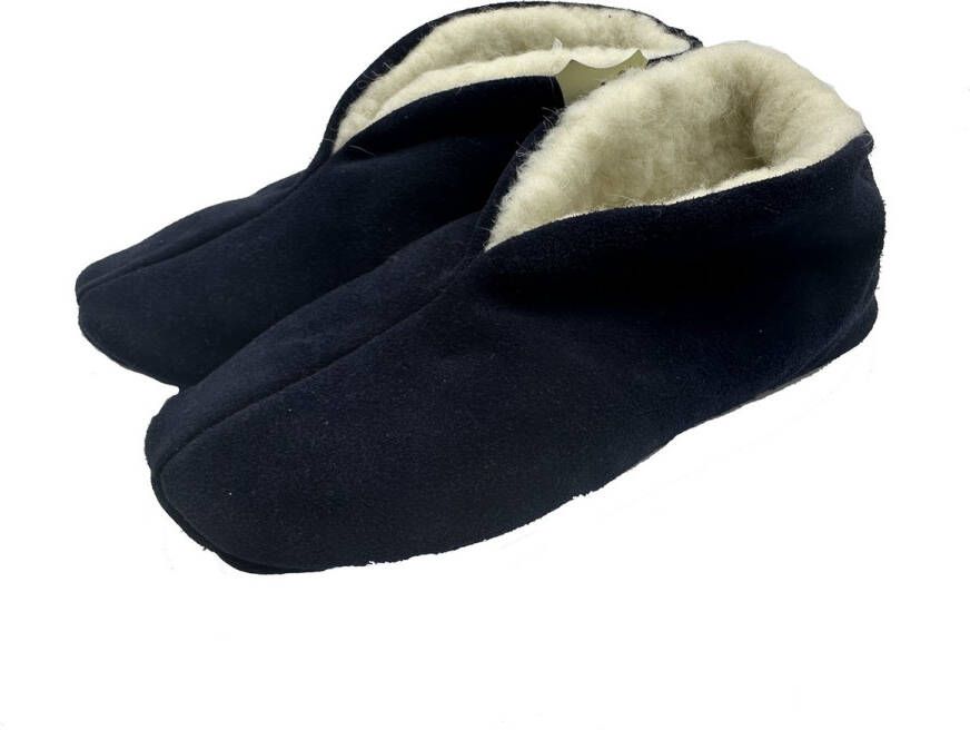 Bernardino Unisex Spaanse Sloffen 100% Wol Blauw incl. opbergzak