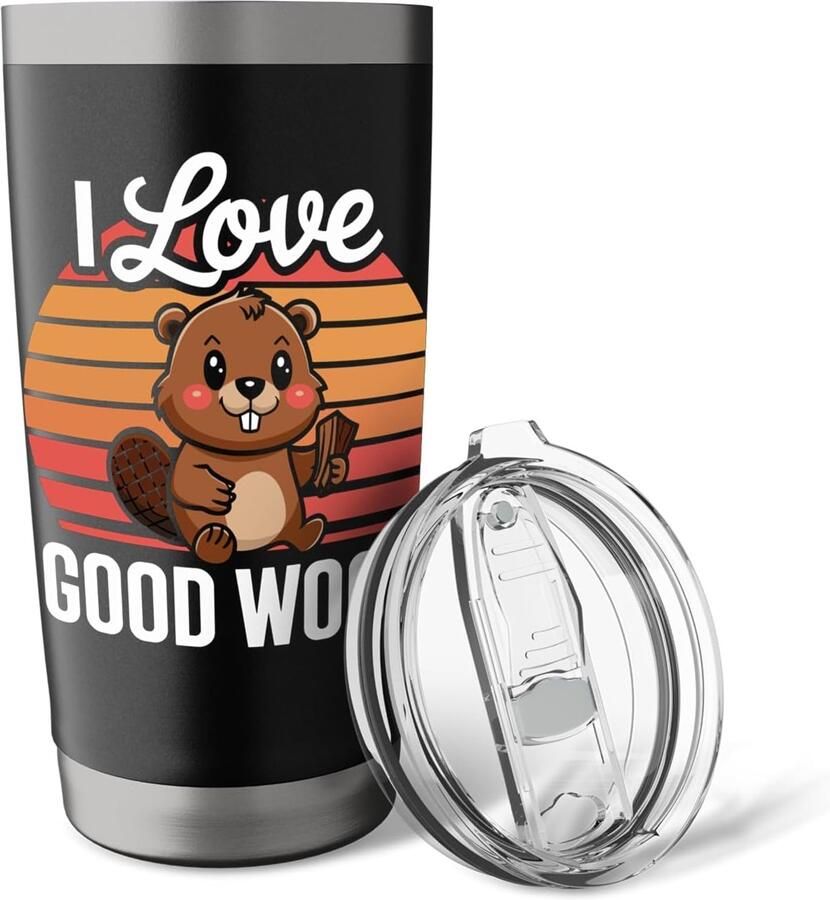 Bever houtbewerker I Love Good Wood dubbelwandige thermobeker