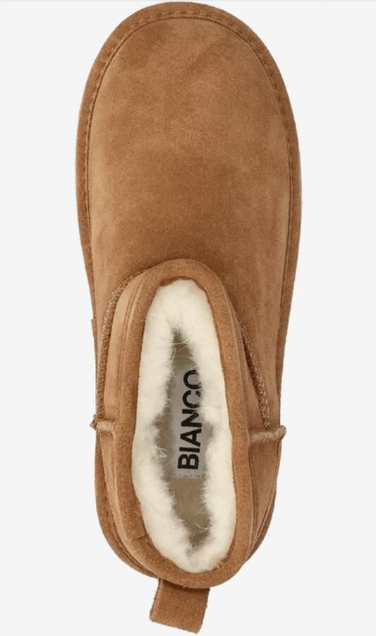 Bianco Dames Enkellaars Biasnow Flatform Suede Cognac - Foto 2