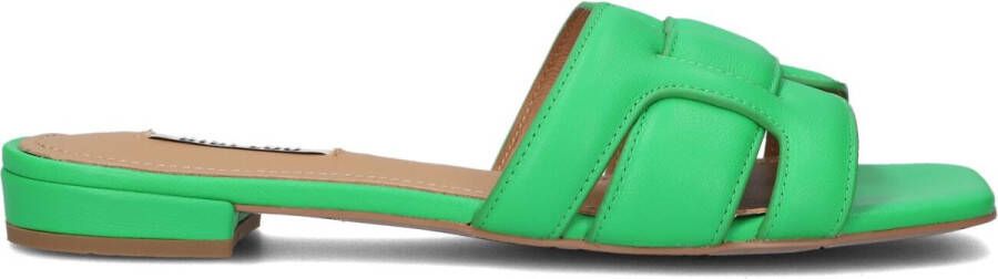 BiBi Lou Slippers Dames Sandalen Instappers Damesschoenen Leer Blokhak 760Z10VK Groen - Foto 4