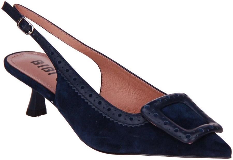 Bibi Lou Bonnie 55 suède slingback pumps donkerblauw - Foto 3
