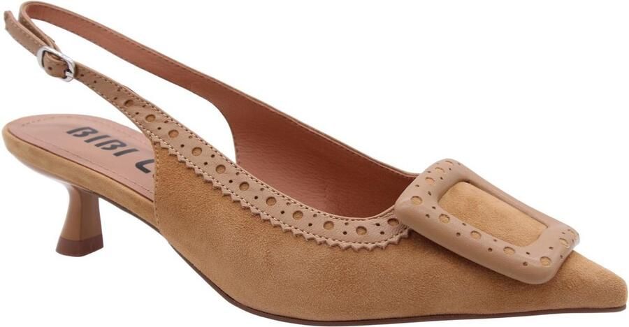 Bibi Lou Bonnie 55 suède slingback pumps cognac - Foto 4
