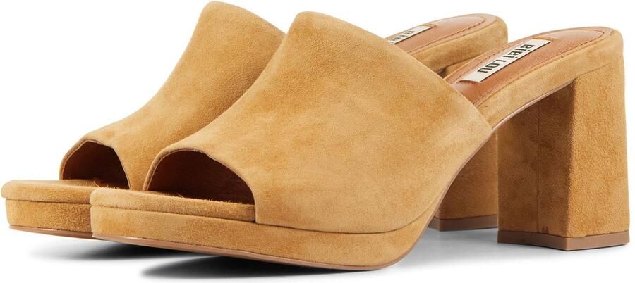 BiBi Lou Slippers Dames Sandalen Instappers Damesschoenen Suède Blokhak 620P30VK Cognac - Foto 6