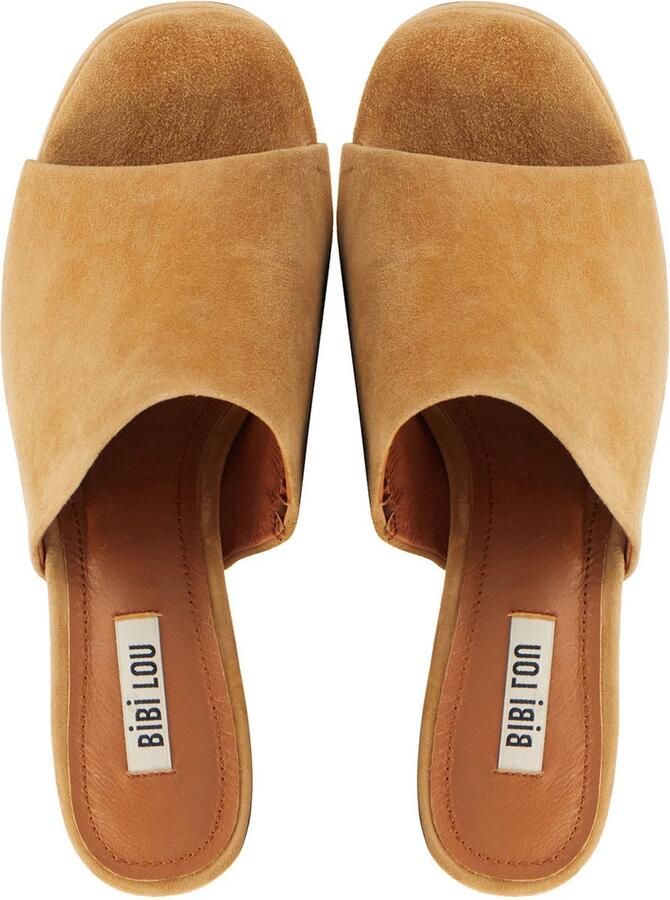 BiBi Lou Slippers Dames Sandalen Instappers Damesschoenen Suède Blokhak 620P30VK Cognac - Foto 3
