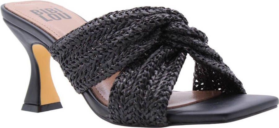 BiBi Lou Sandalen Dames Sandalen Instappers Damesschoenen Leer Blokhak 881Z94 Zwart - Foto 4