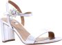 BiBi Lou Sandalen Dames Damesschoenen Leer Blokhak hoogte 8 cm 629P19 Zilver - Thumbnail 3