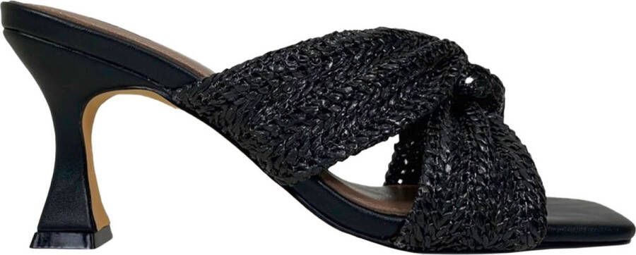 BiBi Lou Sandalen Dames Sandalen Instappers Damesschoenen Leer Blokhak 881Z94 Zwart - Foto 3