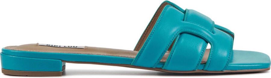 BiBi Lou Slippers Dames Sandalen Instappers Damesschoenen Leer Blokhak 760Z10VK Blauw