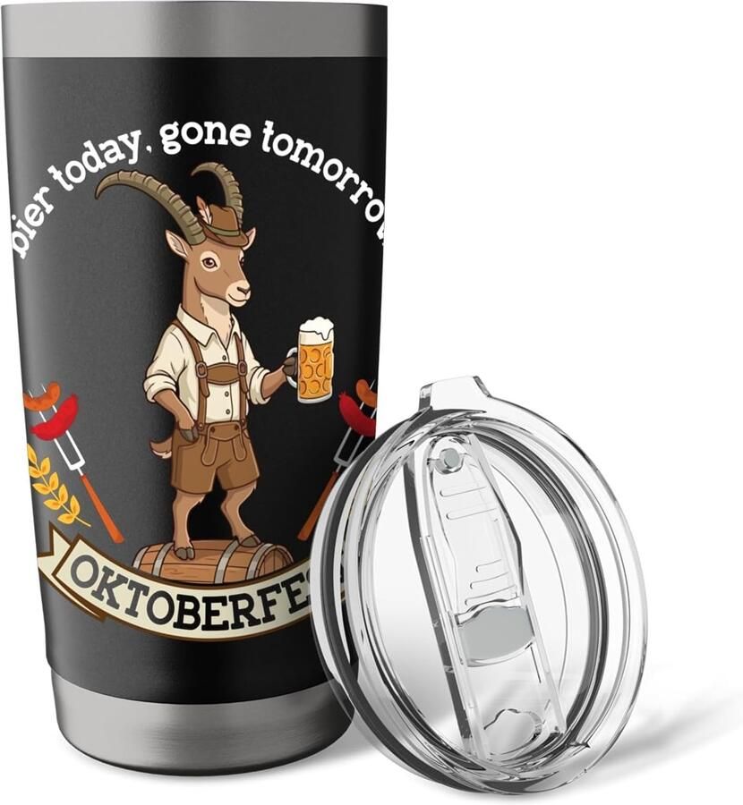 Bier beker dubbelwandig roestvrij staal