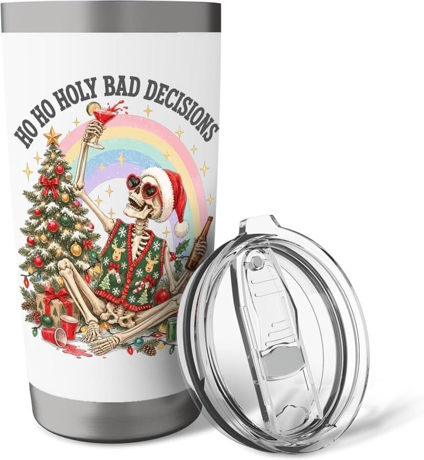 Bier Drinken Kerstmis Dubbele Wand Thermosbeker