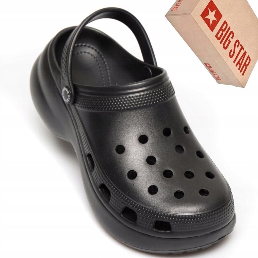 Big Star Dames Klompen RR274A118 Zwart Waterdicht Platform