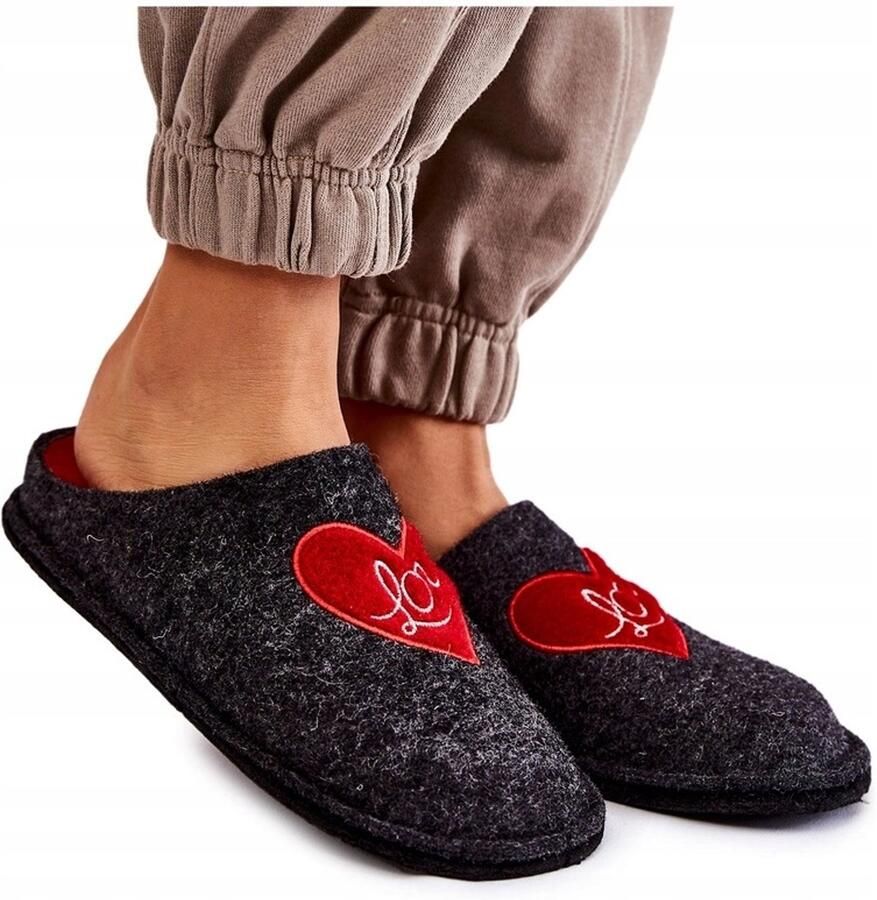 Big Star Dames Pantoffels KK276019 Zwart-Rood