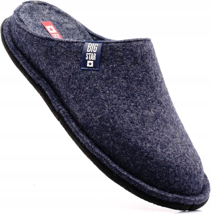 Big Star Dames Pantoffels Natuurlijk Vilt Blauw