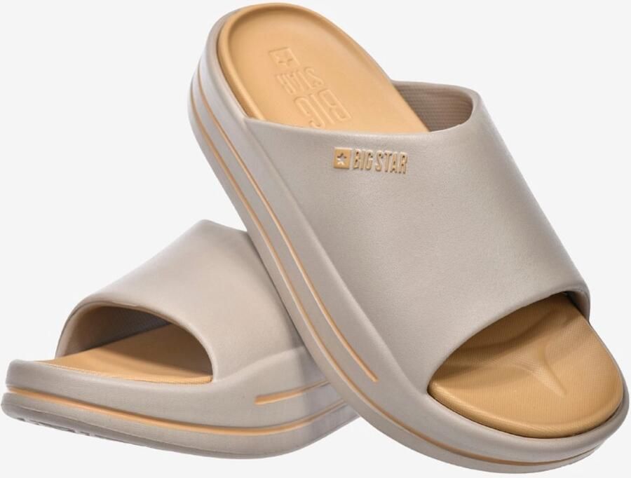 Big Star Dames Platform Slippers Beige