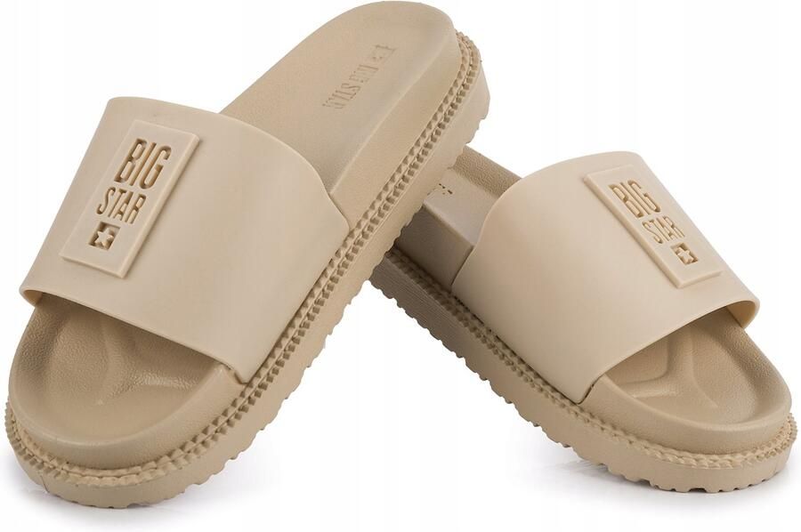 Big Star Dames Platform Slippers Beige