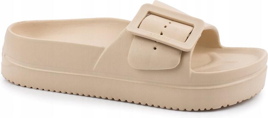 Big Star Dames Platform Slippers Beige met Gesp Comfort & Stijl