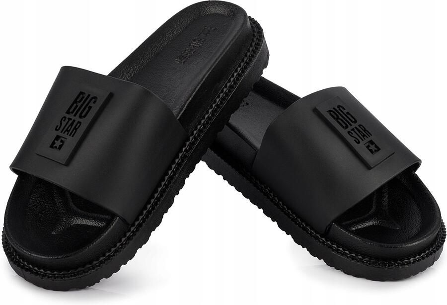 Big Star Dames Platform Slippers Zwart