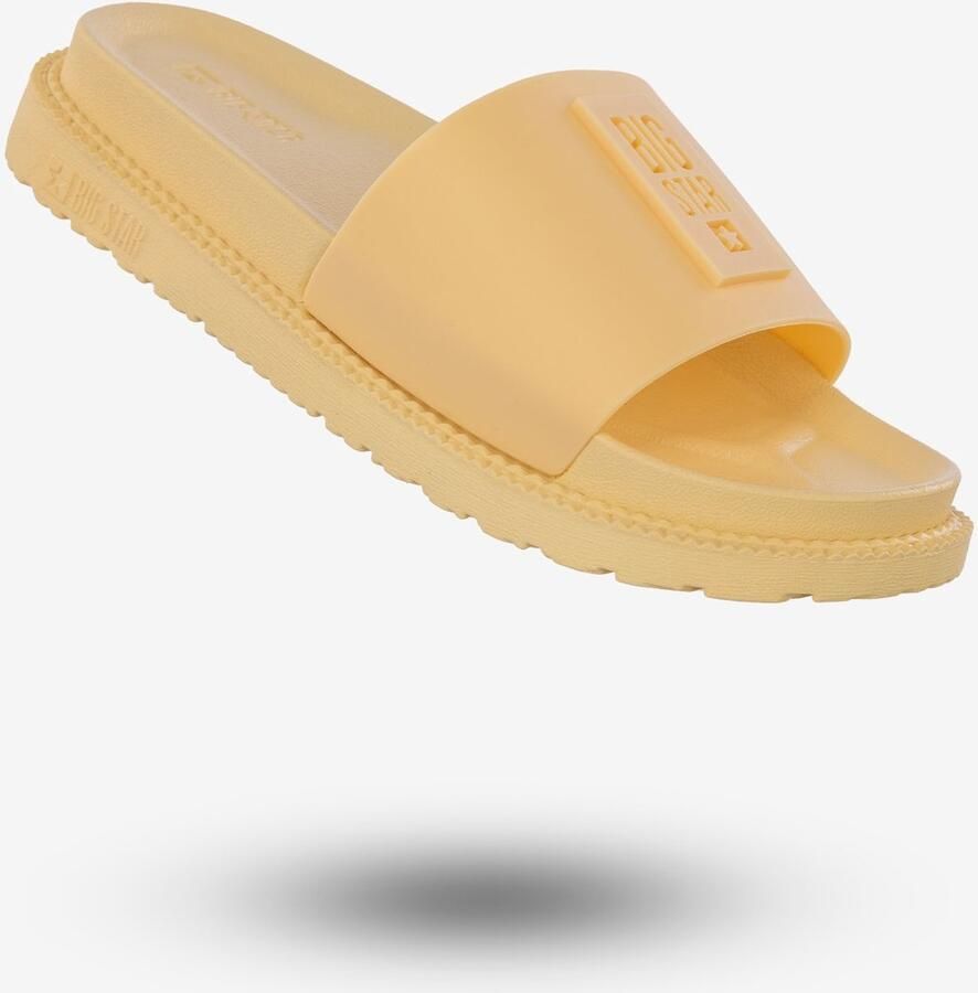 Big Star Dames Slippers Geel LL274427 Lichtgewicht voor Strand & Zwembad